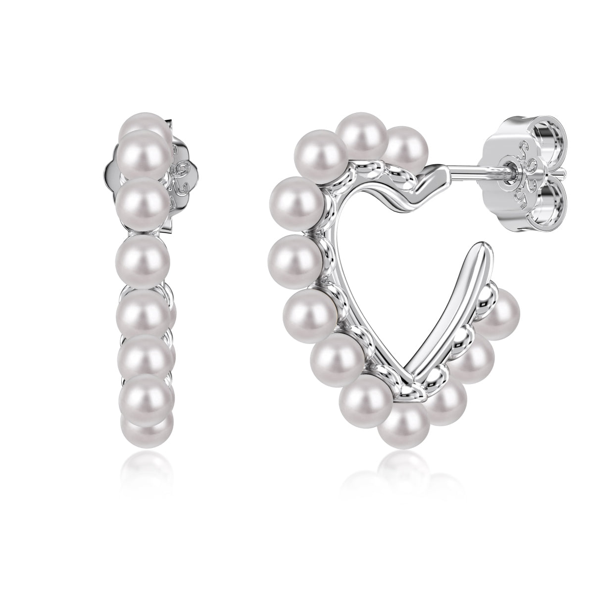 Pearl Heart Huggy Studs – Nobil Jewelry
