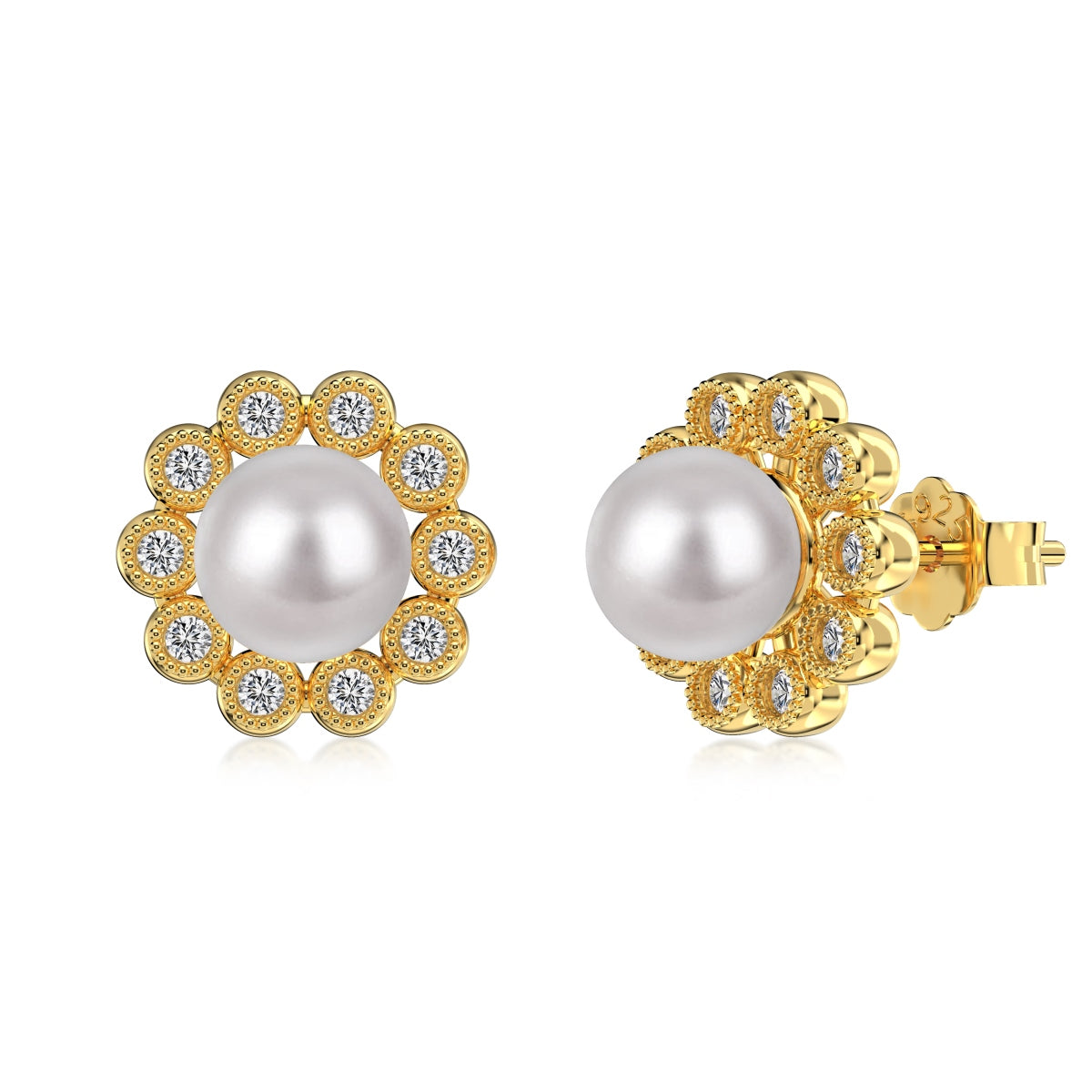 Lumi Pearl Halo Studs
