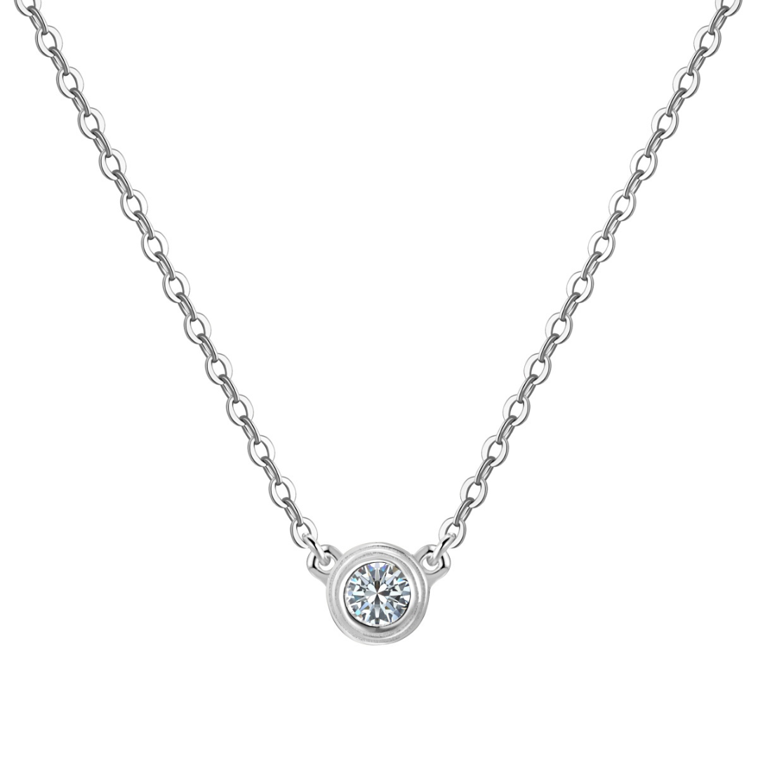 Moissanite Bezel Necklace