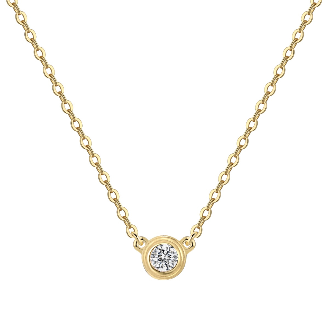 Moissanite Bezel Necklace