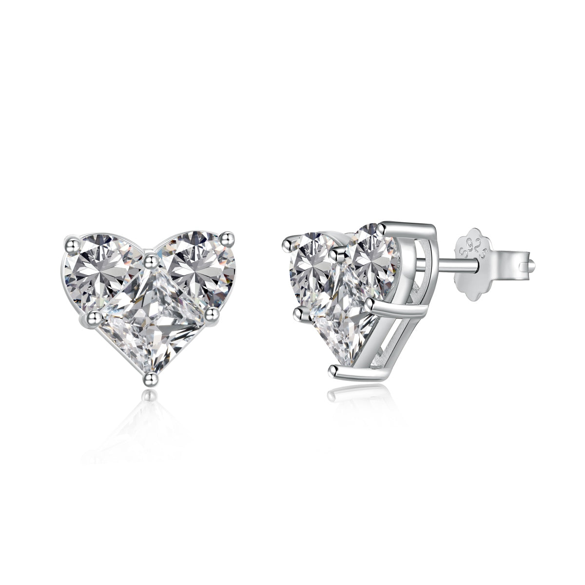 Diamond Heart Studs
